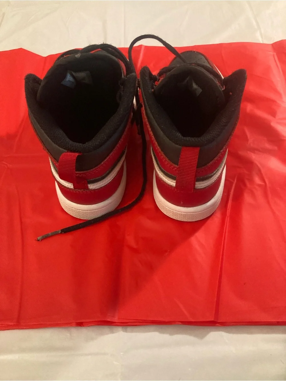 Jordan Kids Black and Red High-Top Sneakers size 13c
